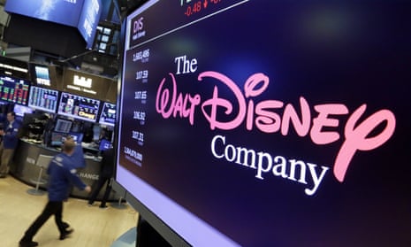The Walt Disney Company logo on a screen at the New York Stock Exchange in 2017.