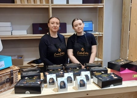 Anna Coombe and her daughter Sophie Coombe selling Cookie Cakes