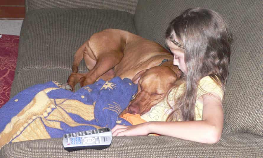 Maddie with her dog Lily.