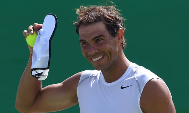 Rafael Nadal smiles during a practice session at the Olympic Tennis Center in Rio de Janeiro. ‘I’m going to do as best as possible in every event I play in,’ says Spain’s flag bearer.