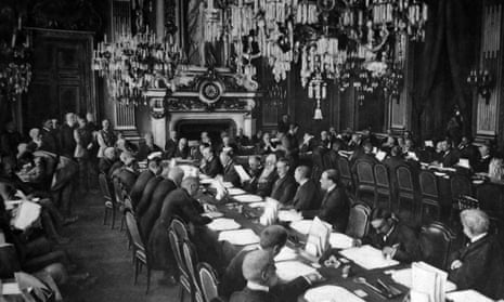 Opening session of the Versailles peace conference at the Trianon Palace, January 1919.