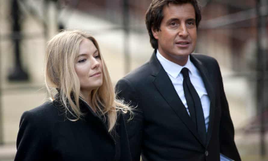 Sherborne with Sienna Miller outside the Leveson Inquiry in 2011.
