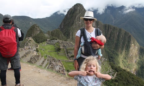Rachel Holmes and family at Machu Picchu.
