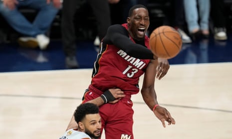 Bam Adebayo tries a wild pass.