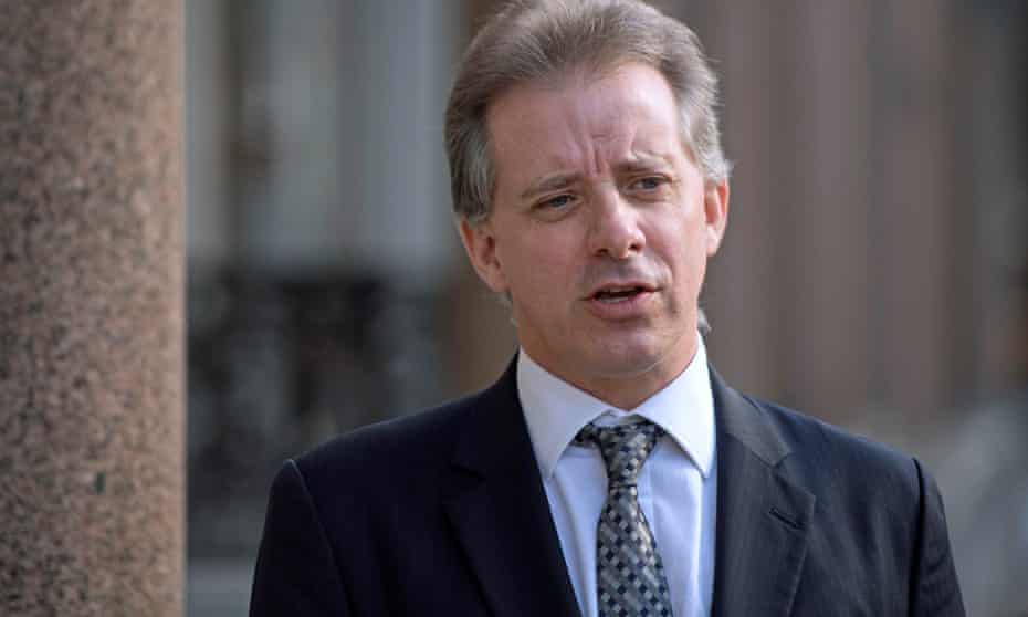 Christopher Steele speaks to the media in London on Tuesday.