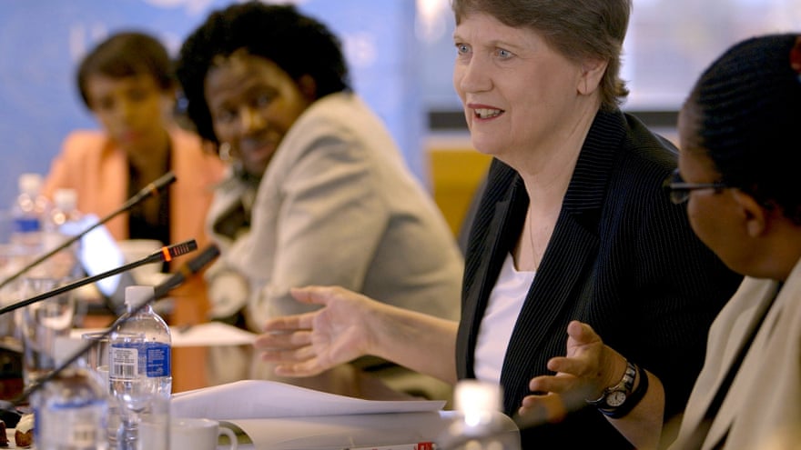 Helen Clark at a meeting