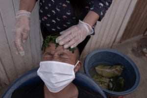 Juan Alcides Clemente, 12, is being treated with plants