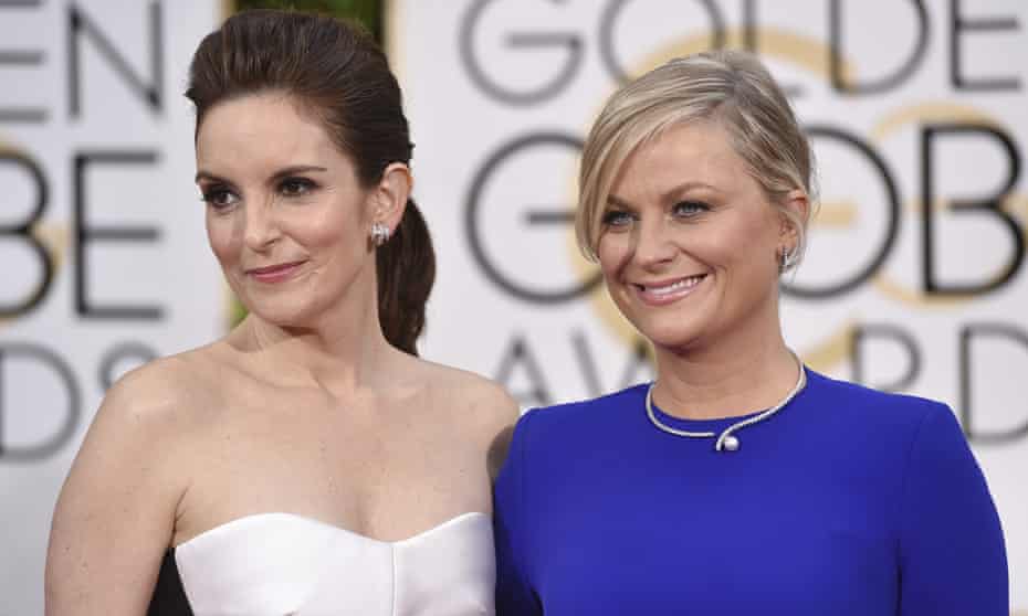 Tina Fey and Amy Poehler arrive for the Golden Globes in Beverly Hills in 2015