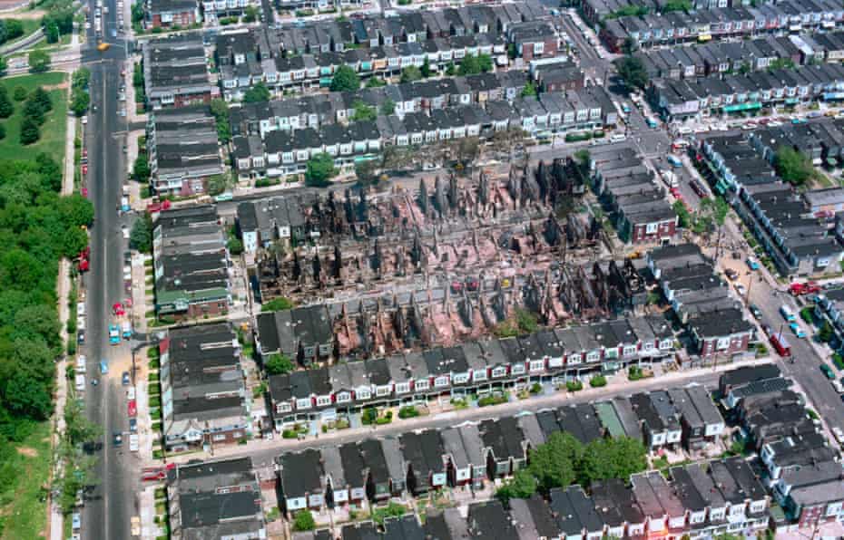 A view of Osage Avenue in Philadelphia after the bombing.