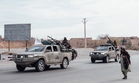 Taliban patrols in Herat on Friday