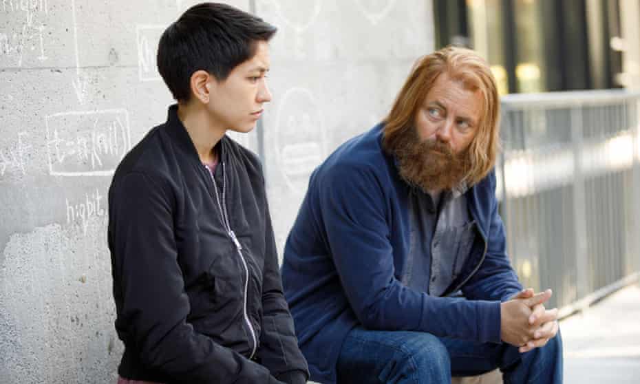 Sonoya Mizuno and Nick Offerman in Devs. Despite its flaws, Devs remains a gloriously handsome watch.