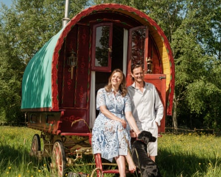 Sophie and Panu with their Gypsy caravan.