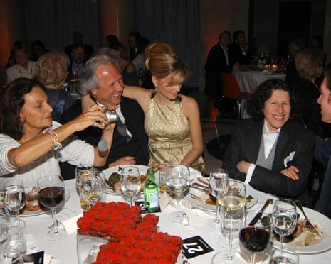 Patrick McMullan Archives<br>NEW YORK CITY, NY - APRIL 26: (L-R) Diane von Furstenberg, Graydon Carter, Anna Scott, Fran Lebowitz and Wes Anderson attend VANITY FAIR Tribeca Film Festival Party hosted by Graydon Carter and Robert DeNiro at The State Supreme Courthouse on April 26, 2006 in New York City. (Photo by Photos - Patrick McMullan/Patrick McMullan via Getty Images)
