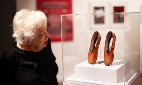 Thelma Schoonmaker with a pair of red shoes from Powell and Pressburger’s film