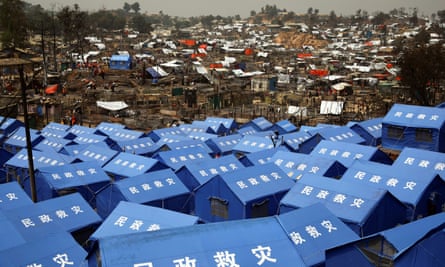 Tents donated by China in Cox’s Bazar, Bangladesh, 24 March 2021.