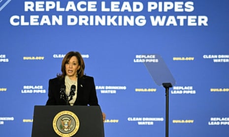US Vice President Kamala Harris speaks about the progress of the administration's economic agenda at Belmont Water Treatment Center in Philadelphia, Pennsylvania, on February 3, 2023.