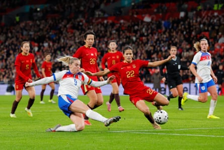 Alessia Russo scores England’s eighth goal.