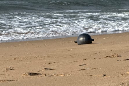 Space debris on a beach