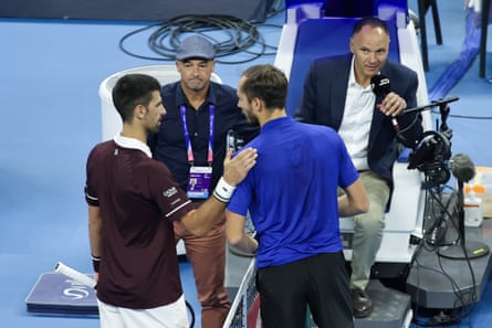 Daniil Medvedev is disqualified from his match against Novak Djokovic