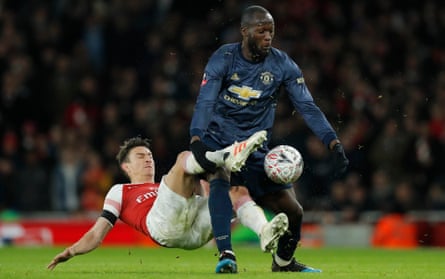 Romelu Lukaku in action for Manchester United against Arsenal in January 2019.