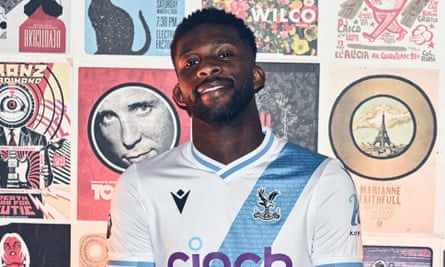 Jefferson Lerma models the Eagles’ new away strip