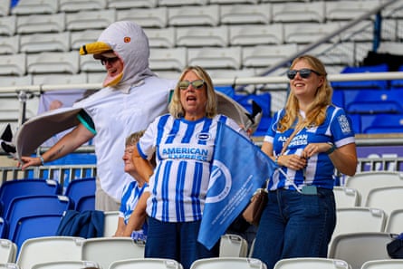 Brighton fans at St Andrew's watch their team take on Birmingham in the WSL earlier this month