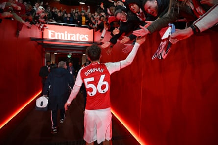 Max Dowman celebrates with fans.