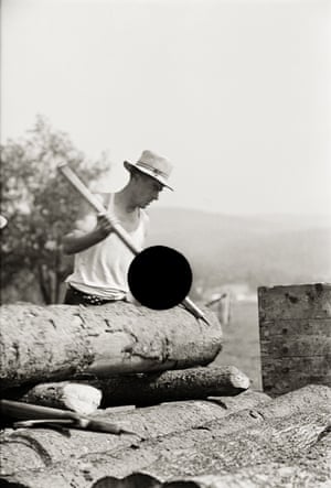 Madera trabajador de molino, Lowell, Vermont. 1937