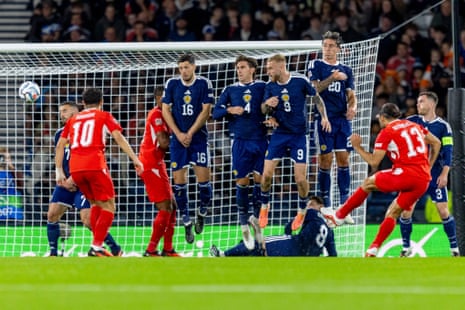 Ricardo RodrÃÂguez scores SwitzerlandâÂÂs first goal against Scotland in the Nations League.