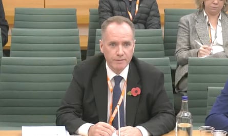 Screengrab of Richard Hughes appearing before the Treasury committee