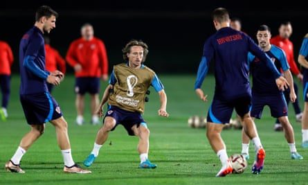 Modric et ses coéquipiers à l'entraînement avant leur affrontement avec l'Argentine
