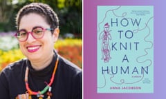 Composite image featuring Australian author Anna Jacobson alongside the cover for How to Knit a Human