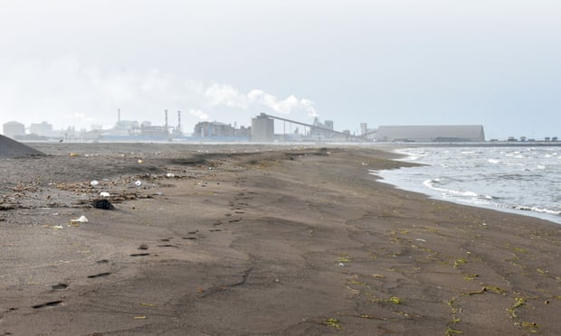 The state-owned Tunisian Chemical Group’s phosphate processing plant, close to the Chott Essalem beach and in front of a rare coastal oasis in Gabes
