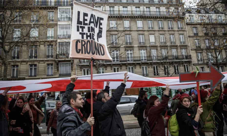 A demonstration in Paris during the UN climate change conference.