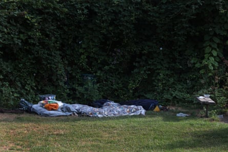 A rough sleeping site in Twickenham, west London