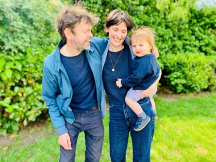Gibsone and her husband, Mark, with their son in May 2021