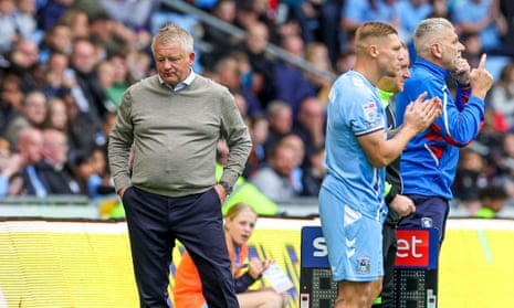 Chris Wilder (left) shows his displeasure during Middlesbrough's 1-0 defeat at Coventry