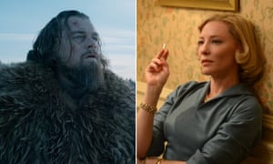 Oscar bound? ... Leonardo DiCaprio in The Revenant and Cate Blanchett in Carol