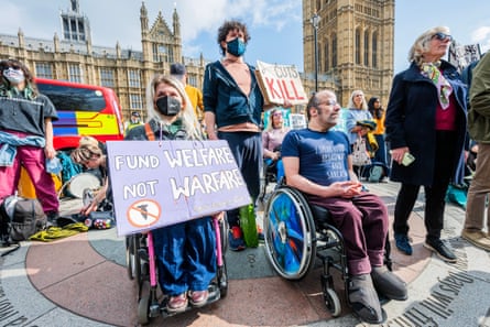 Protest against welfare cuts in Westminster, London, 26 March 2025