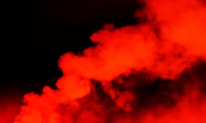 Red clouds in a dark sky