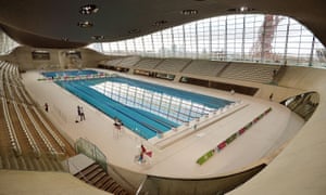The London Aquatics Centre, designed by Zaha Hadid and built for the 2012 Olympics.