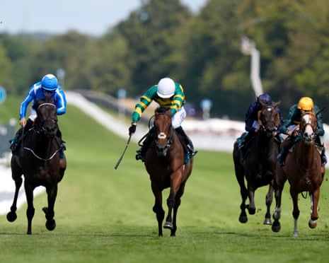 Goodie Two Shoes (centre) on winning the Qatar Lillie Langtry Stakes.