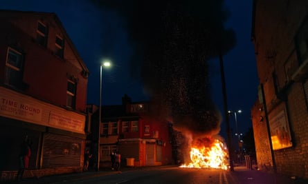 The scene in Harehills, Leeds on Thursday.
