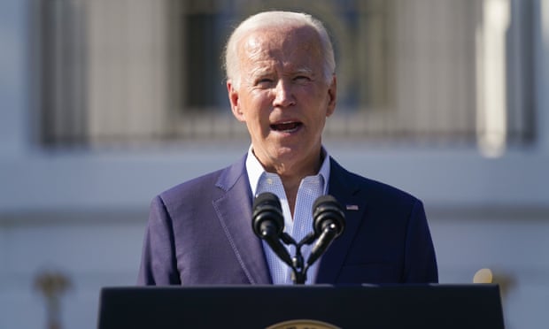 Joe Biden speaks on the South Lawn of the White House on 4 July 2022, in Washington. 