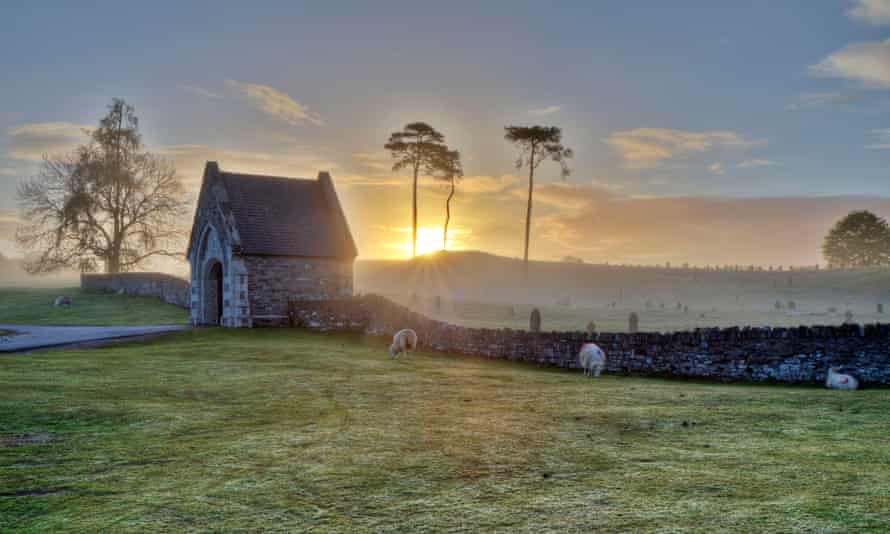 Countryside adjacent to the way of the Dublin to Galway railway line.