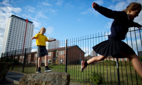 Children play in Salford. Correspondent Jim Johnson recalls similar games when he was a child