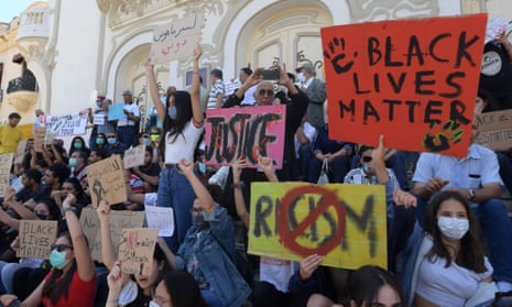 A Black Lives Matter rally in Tunis in June