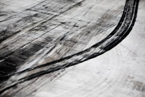 Skid marks at‘Melbourne Raceway.