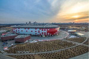 An elevated view of the Otkrytiye Arena, home of Spartak Moscow.