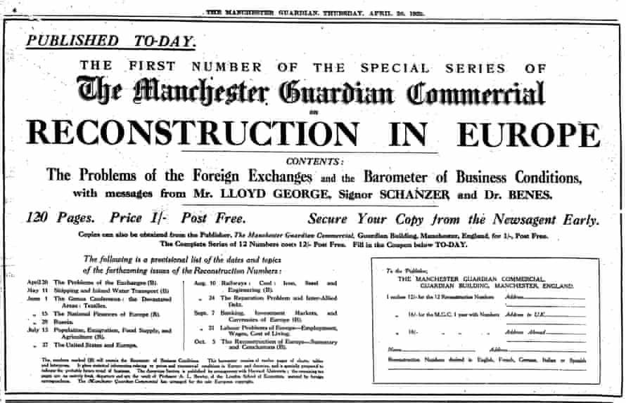 The Guardian, 20 April 1922.